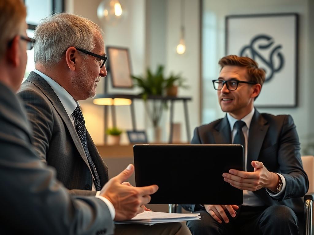 A close up shot of a financial advisor discussing investment